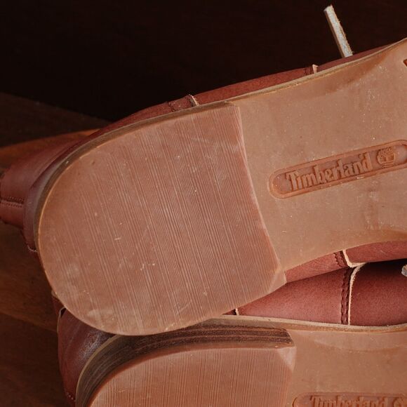 Timberland Boots Womens Size 8.5 Brown Savin Hill Leather Ankle Lace Up Comfort - Picture 11 of 13